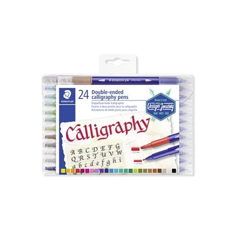 Kalligrafikus marker készlet 24db-os STAEDTLER 2,0/3,5 mm kétvégű Calligraph Duo