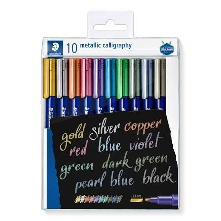 Kalligrafikus marker készlet 10db-os STAEDTLER 8325 10 különböző metál szín