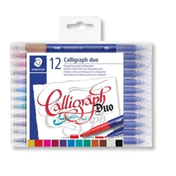 Kalligrafikus marker készlet 12db-os STAEDTLER 2,0/3,5 mm kétvégű Calligraph Duo