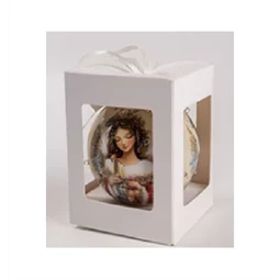 Karácsonyfadísz, Tündér, díszdobozban LED-es 8x8cm