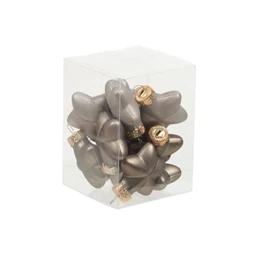 Karácsonyfadísz csillag üveg 4cm 12db/csomag eucalyptus matt