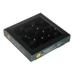 Karácsonyfadísz gömb betűzős, üveg, 6db/csomag 2/2,5/3 cm, black