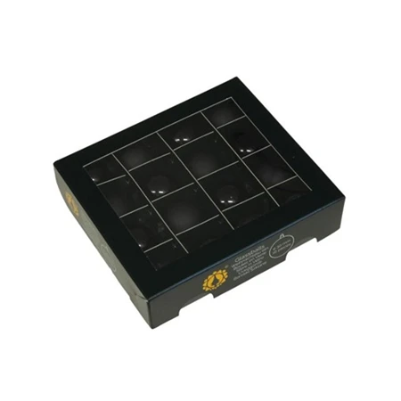 Karácsonyfadísz gömb üveg, 16db/csomag 3 cm, black