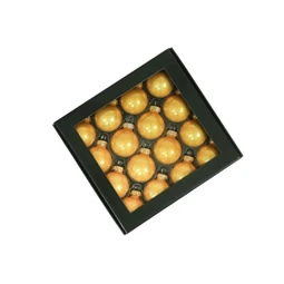 Karácsonyfadísz gömb üveg 16db/csomag 3 cm gold opal
