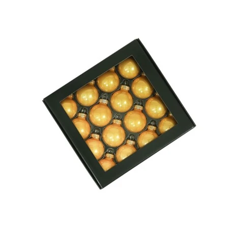 Karácsonyfadísz gömb üveg 16db/csomag 3 cm gold opal