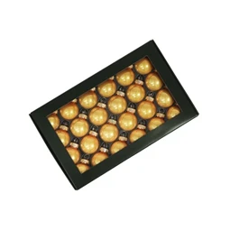 Karácsonyfadísz gömb üveg 24db/csomag 2,5cm gold opal