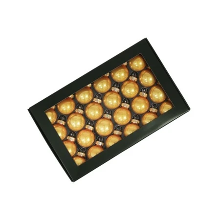 Karácsonyfadísz gömb üveg 24db/csomag 2,5cm gold opal