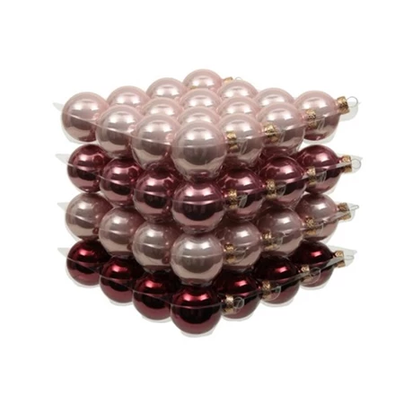 Karácsonyfadísz gömb üveg 4cm 64db/csomag wild blossom fényes-matt