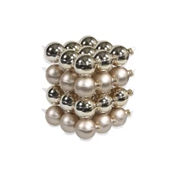 Karácsonyfadísz gömb üveg 5,7cm 36db/csomag pezsgő fényes/matt