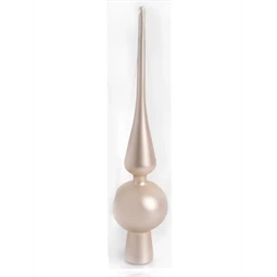 Karácsonyi csúcsdísz műanyag 26cm matt krém ezüst