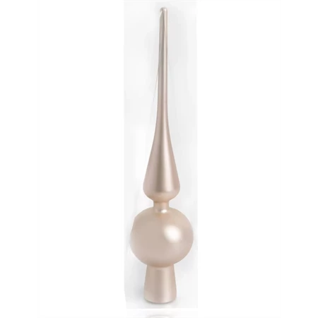 Karácsonyi csúcsdísz műanyag 26cm matt krém ezüst