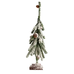 Karácsonyi fenyőfa műanyag 22x22x51cm zöld havas