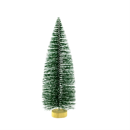 Karácsonyi fenyőfa, műanyag, 4cm, fa talpon