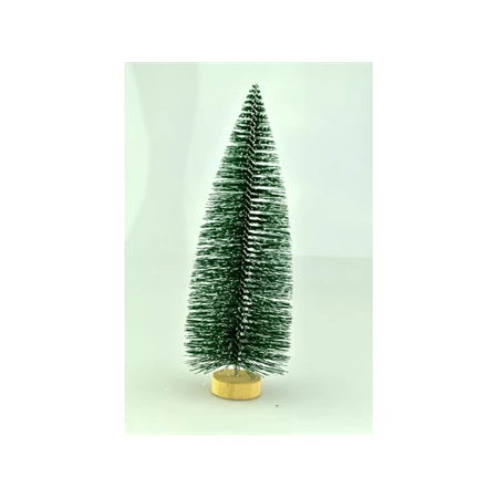 Karácsonyi fenyőfa, műanyag, 8cm, fa talpon