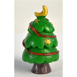 Karácsonyi figura fenyőfa félholdas csúcsdísszel 4,2cm