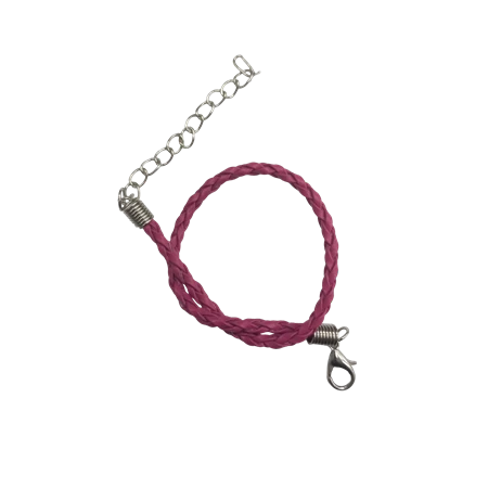 Karkötő alap, fonott bőr pink 20cm 1db