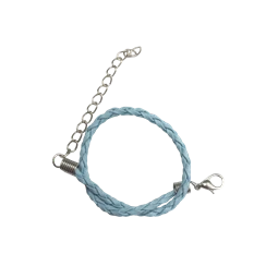 Karkötő alap, fonott bőr világoskék 20cm 1db