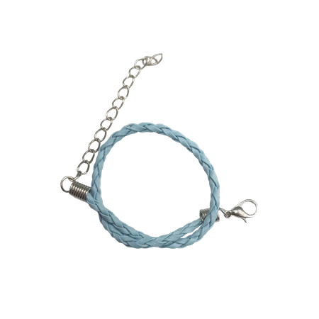 Karkötő alap, fonott bőr világoskék 20cm 1db