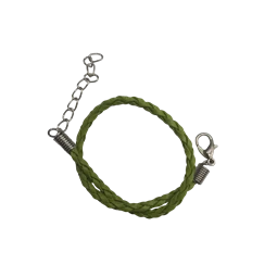 Karkötő alap, fonott bőr világoszöld 20cm 1db