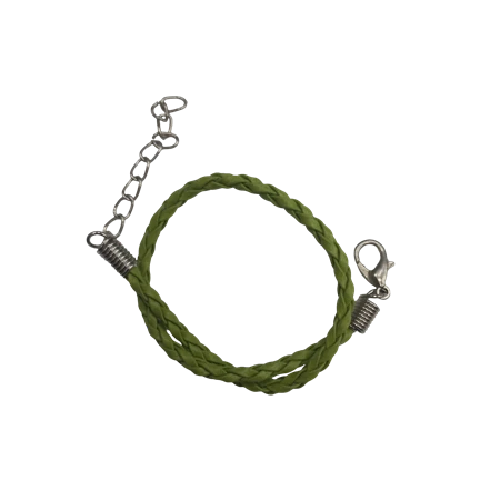 Karkötő alap, fonott bőr világoszöld 20cm 1db