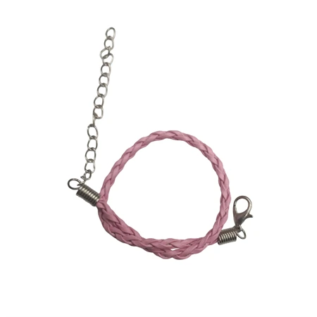 Karkötő alap, fonott bőr vrózsaszín 20cm 1db