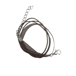 Karkötő alap, organza szalagos barna 20cm 1db