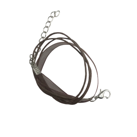 Karkötő alap, organza szalagos barna 20cm 1db