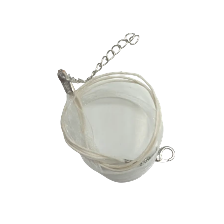 Karkötő alap, organza szalagos fehér 20cm 1db