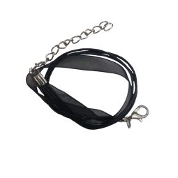 Karkötő alap, organza szalagos fekete 20cm 1db