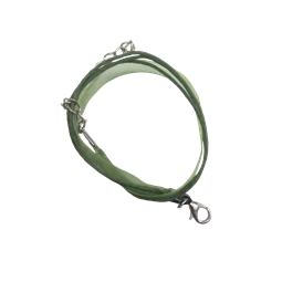 Karkötő alap, organza szalagos oliva zöld 20cm 1db