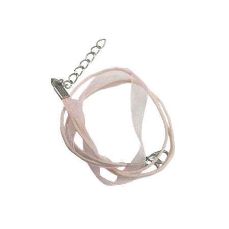 Karkötő alap, organza szalagos rózsaszín 20cm 1db