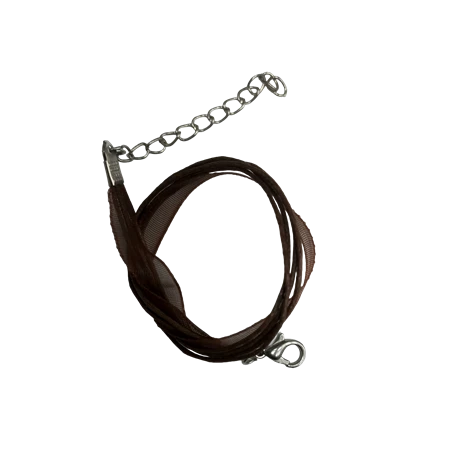 Karkötő alap, organza szalagos sötétbarna 20cm 1db