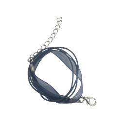 Karkötő alap, organza szalagos sötétkék 20cm 1db