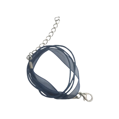 Karkötő alap, organza szalagos sötétkék 20cm 1db