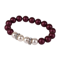 Karkötő, ametiszt lila-fehér SWAROVSKI gyöngyből, fehér rondella kristállyal, 10mm, ART CRYSTELLA M