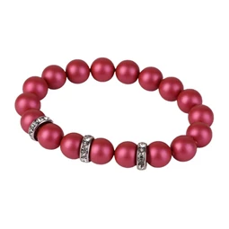 Karkötő, fénylő eper SWAROVSKIgyöngyből, fehér rondella kristállyal, 10mm, ART CRYSTELLA M