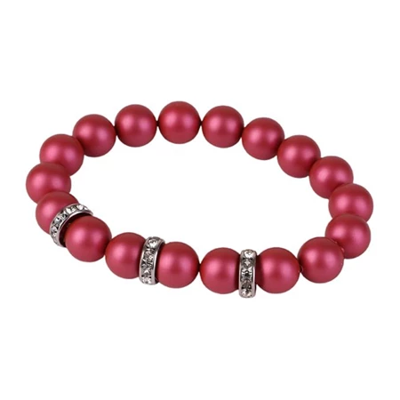 Karkötő, fénylő eper SWAROVSKIgyöngyből, fehér rondella kristállyal, 10mm, ART CRYSTELLA M