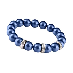 Karkötő, sötétkék SWAROVSKI gyöngyből, fehér rondella kristállyal, 10mm, ART CRYSTELLA M