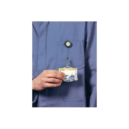 Kártyatartó kihúzható yoyo, DURABLE patentos fekete 1db azonosítókártya-tartó