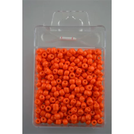 Kásagyöngy szett,  6/0 (4mm) 30gr 300db/doboz +-5%,+1M damil, narancssárga