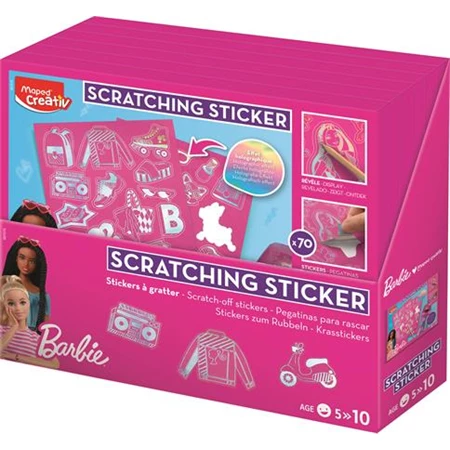 Képkarcoló matricás készlet, MAPED CREATIV Barbie Scratching
