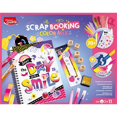 Készségfejlesztő Kreatív scrapbooking készlet, 70 darabos, MAPED CREATIV Scrapbooking Color Mix