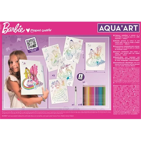 Készségfejlesztő MAPED Akvarell festőkészlet, MAPED CREATIV Aqua Art - Barbie