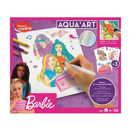 Készségfejlesztő MAPED Akvarell festőkészlet, MAPED CREATIV Barbie Aqua Art