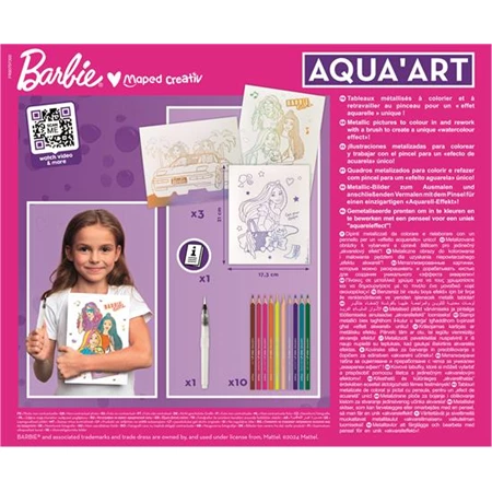 Készségfejlesztő MAPED Akvarell festőkészlet, MAPED CREATIV Barbie Aqua Art