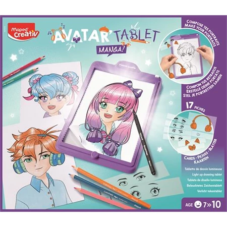 Készségfejlesztő MAPED CREATIV Avatar Tablet Manga rajzkészlet, Hogy néznél ki képregényhősként rajzold le.
