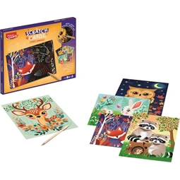 Készségfejlesztő MAPED Képkarcoló készlet, erdei állatok, MAPED CREATIV Scratch Cards