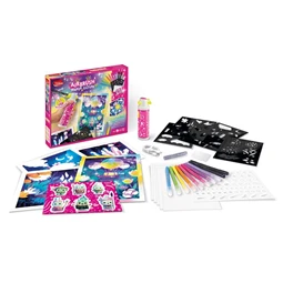 Készségfejlesztő MAPED Kreatív festékszóró készlet, csillámos, MAPED CREATIV Airbrush Maker Glitter