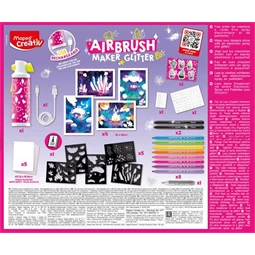 Készségfejlesztő MAPED Kreatív festékszóró készlet, csillámos, MAPED CREATIV Airbrush Maker Glitter