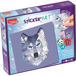 Készségfejlesztő MAPED Kreatív matricás készlet, MAPED CREATIV Sticker Art, állatok